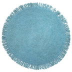 Tapis Rond Bleu Pétrole