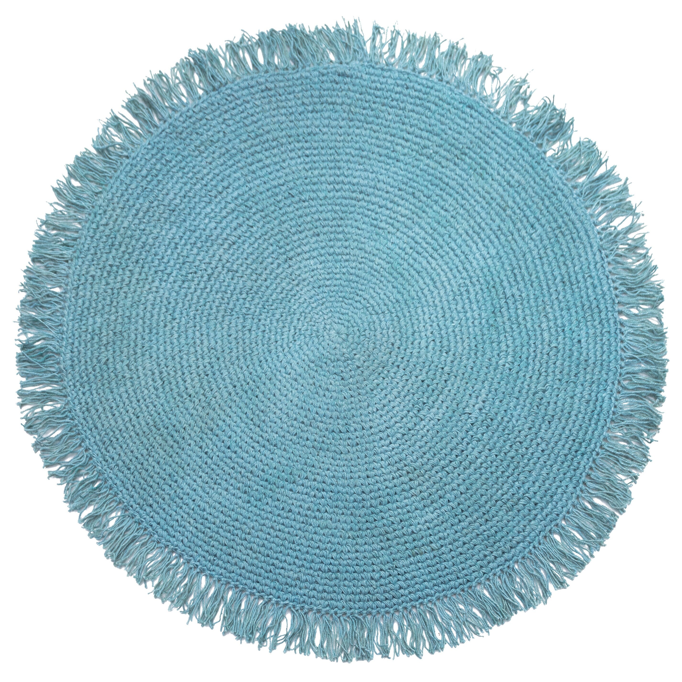 Tapis Rond Bleu Pétrole
