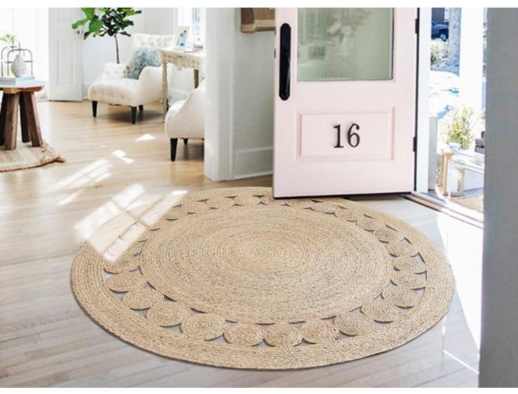 Tapis Rond Jute Ajouré