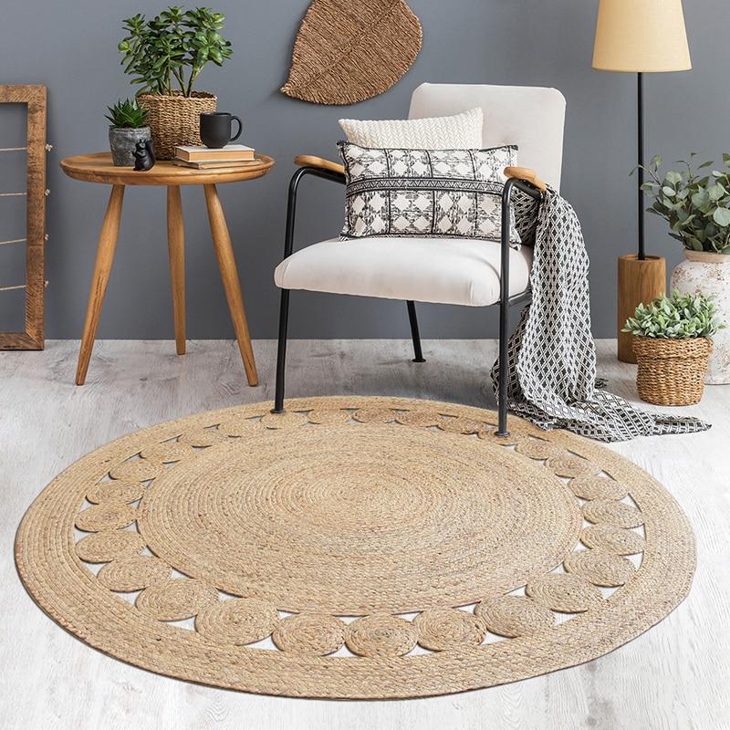 Tapis Rond Jute Ajouré