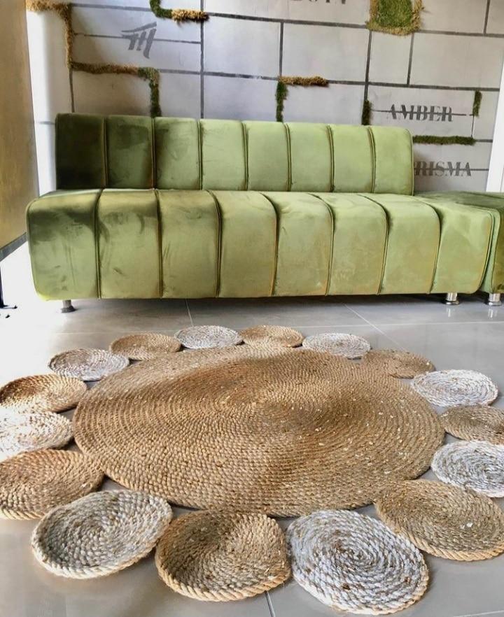 Tapis Rond Jute Bicolore