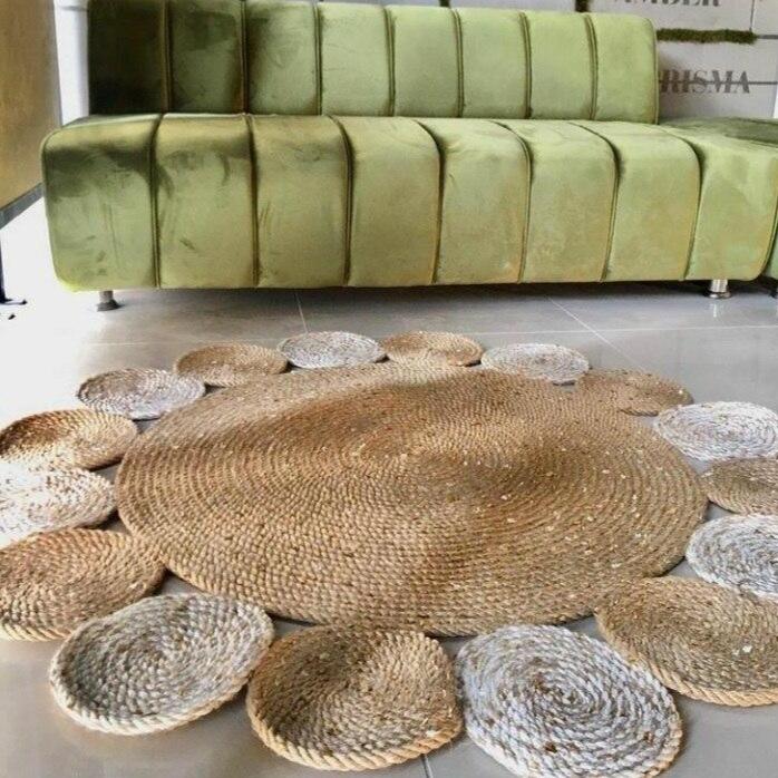 Tapis Rond Jute Bicolore