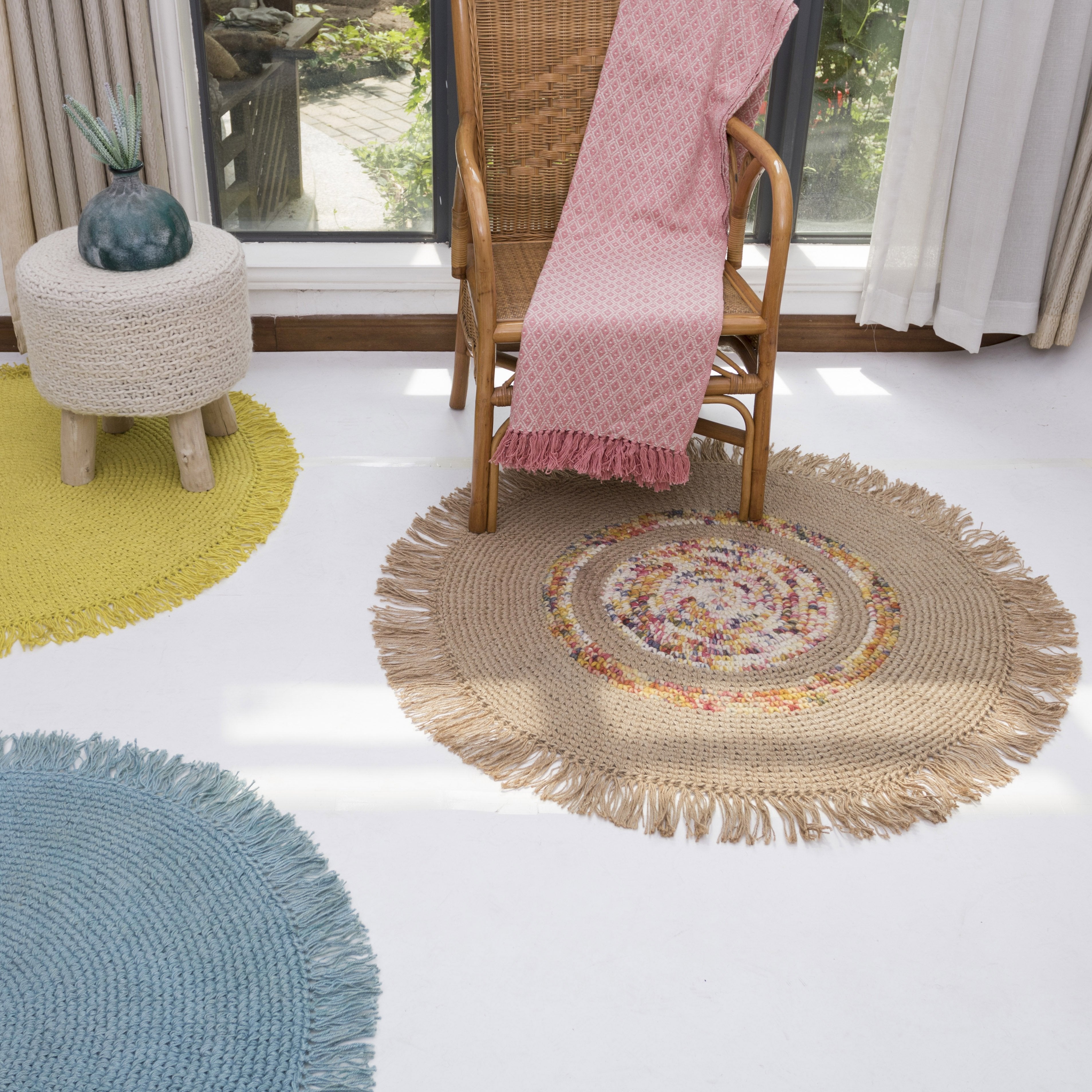 Tapis Rond Jute Écru