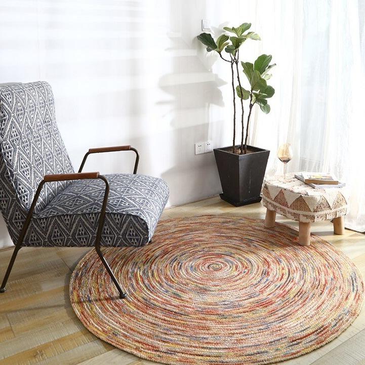Tapis Rond Jute Multicolore