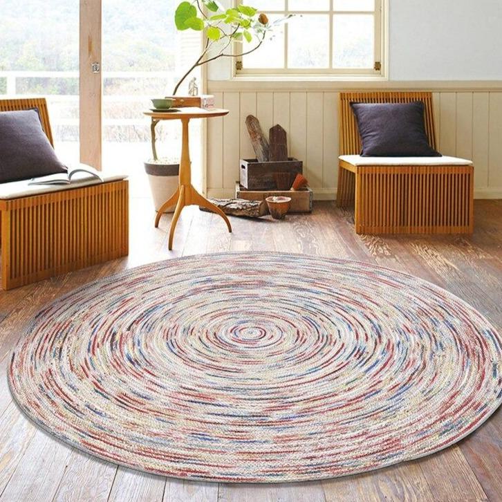 Tapis rond jute multicolore