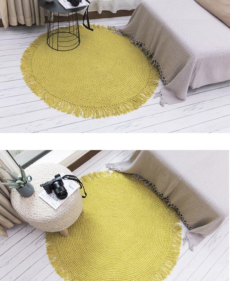 Tapis Rond Jute Vert